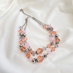 Crown Trifari Layer Crystal Necklace Jewelry Gem